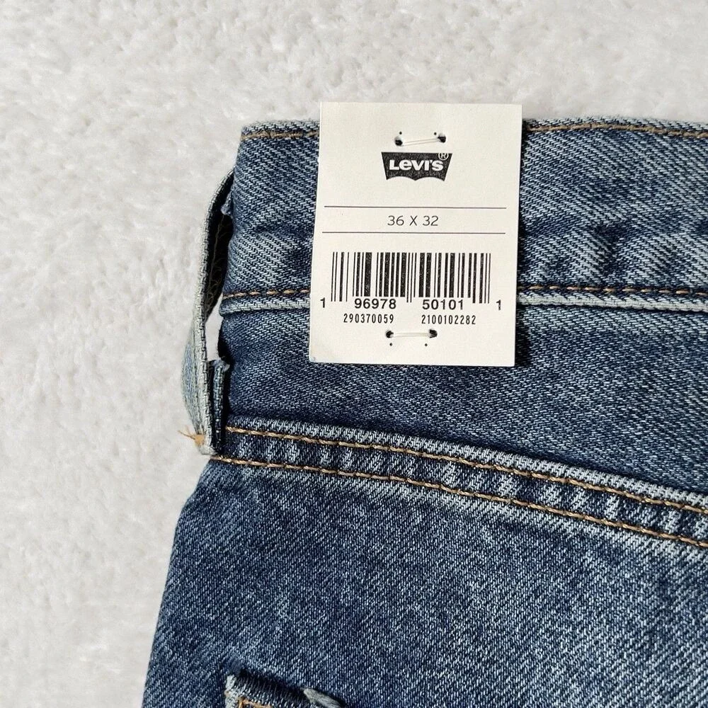 Levis Premium‎ 568 Loose Straight Jeans Mens Sz 36x32 Medium Wash 100% Cotton